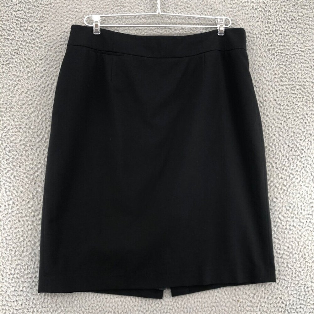 Calvin Klein Skirt Womens 14 Black Knee Pencil Straight Office Career Work Basic